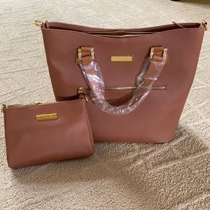 NEW Joy & Iman Leather Purse w/ Matching Pouch